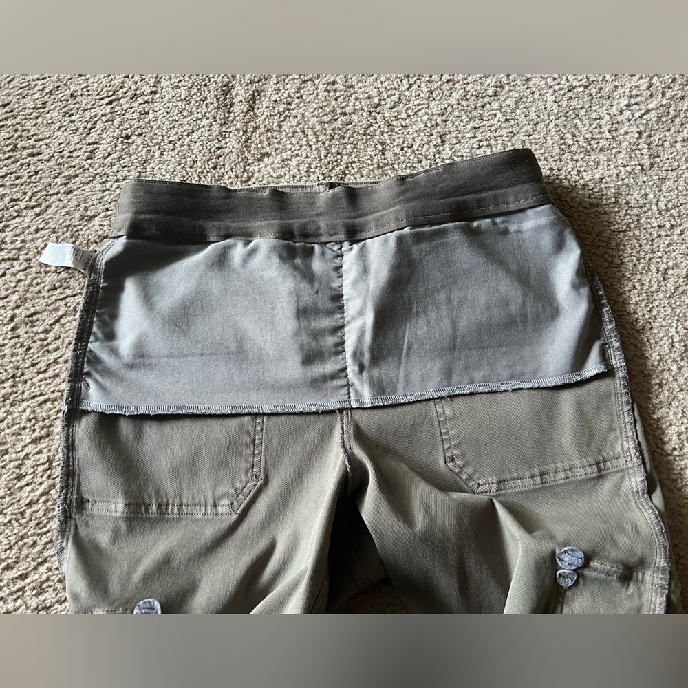 Spanx Stretch Twill Ankle Cargo Pull On Slimming Pants Sz XL in Army Green - Picture 12 of 16